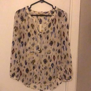 Lucky Brand size S blouse. Multicoloured. Sheer.